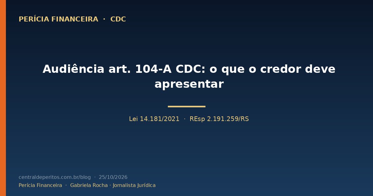 Capa: audiência de conciliação do art. 104-A do CDC e deveres do credor na Lei 14.181/2021
