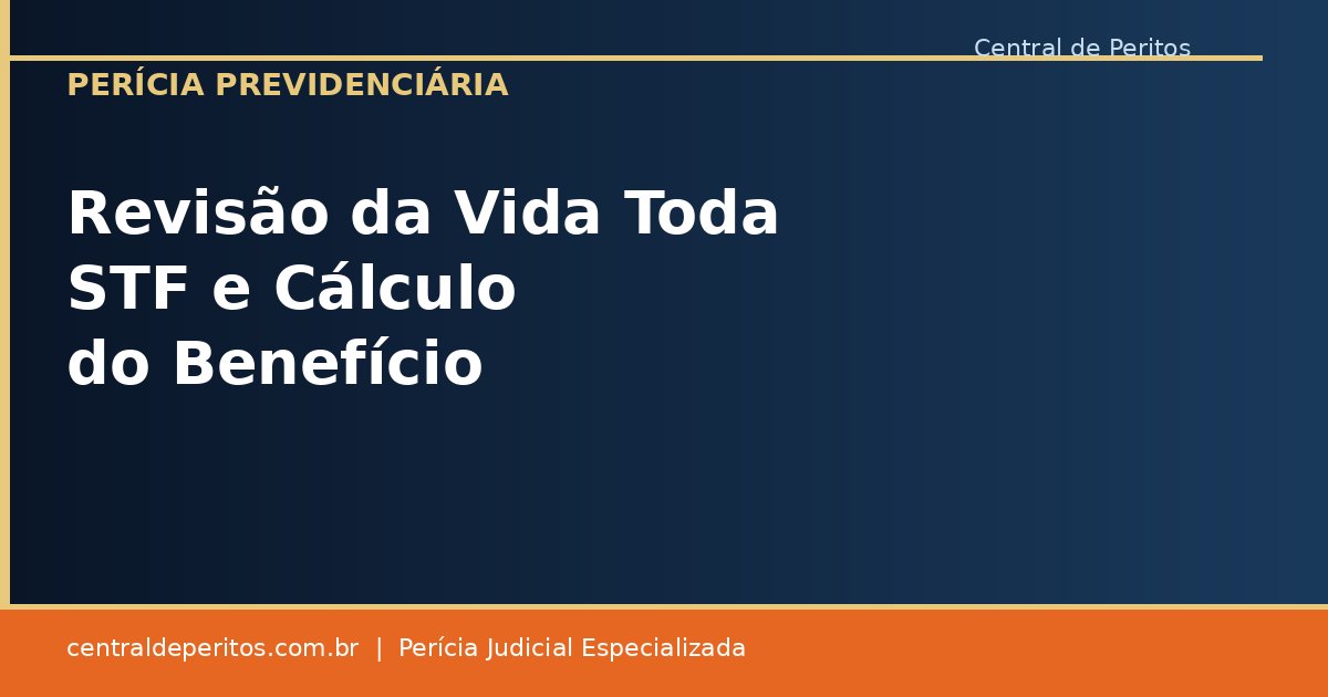 Revisão da Vida Toda STF cálculo do benefício e perícia previdenciária