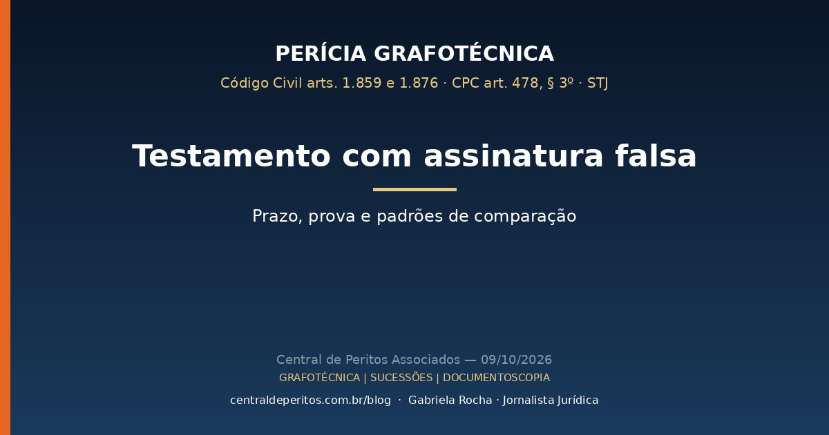 Testamento com assinatura falsa: prazo, prova e perícia grafotécnica
